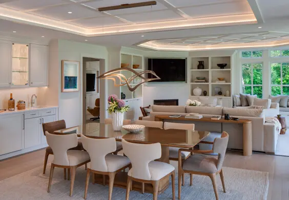 Open living from the dining area to the living area.