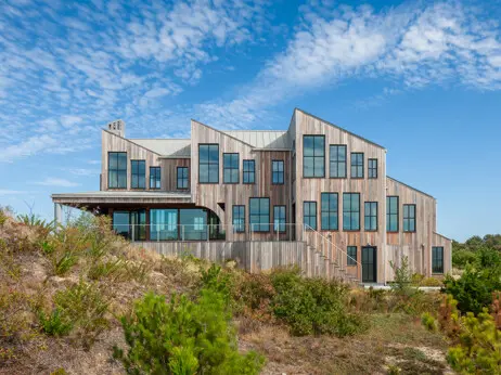 In addition to the house, PSD designed and built a long and beautiful stair that leads down to the beach.